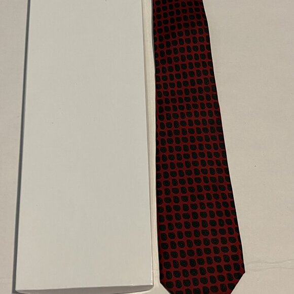 Burberry London Vintage Men's Tie All Silk Classic Nova Check Beige Red Designer - Picture 4 of 4